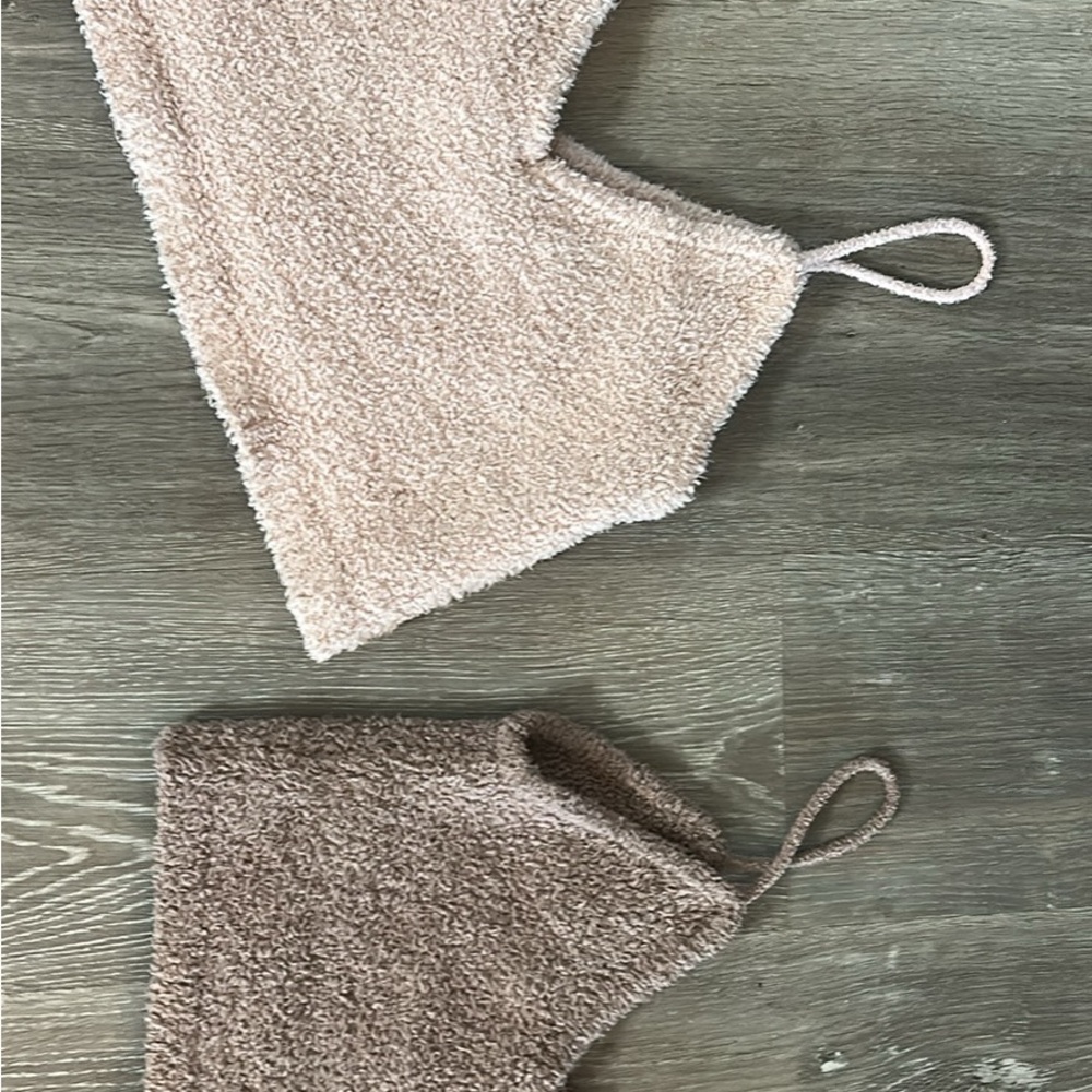 Garage Beige and Taupe Fuzzy Tank Tops